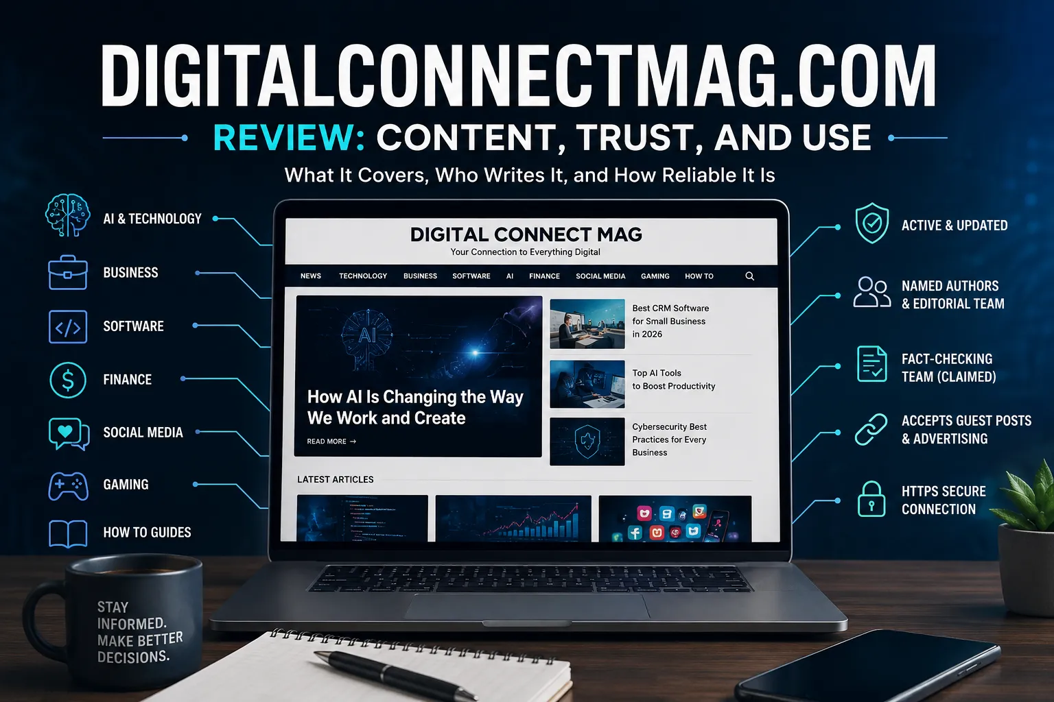 DigitalConnectMag.com review covering content, trust signals, and reader guidance