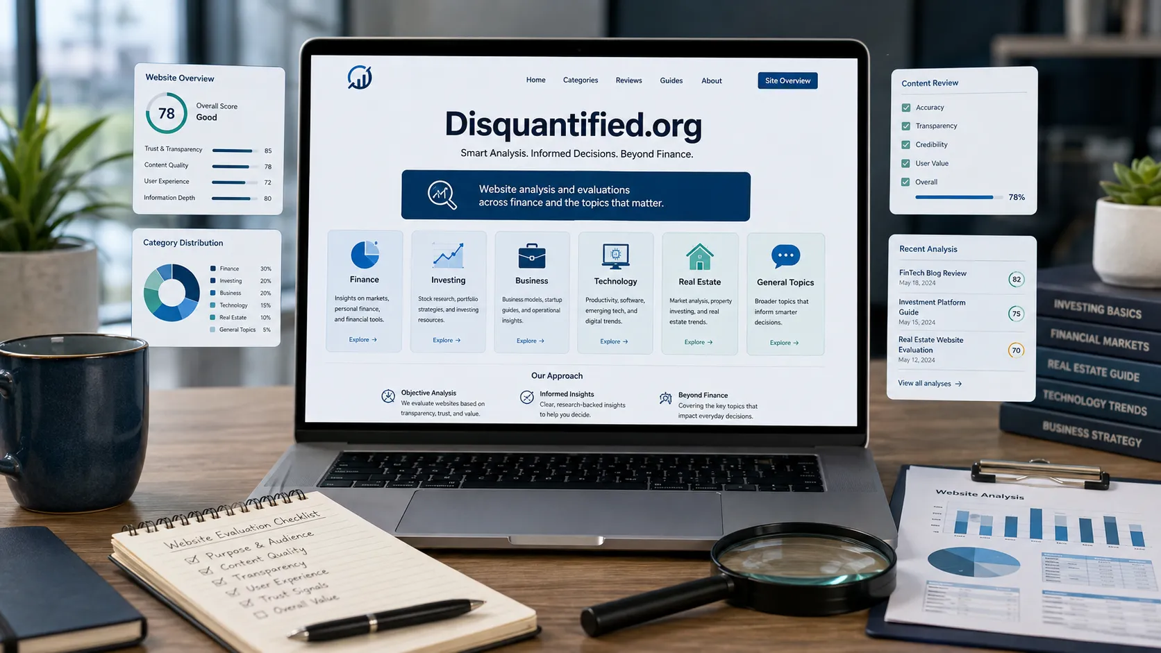Illustrated review of Disquantified.org content and website structure